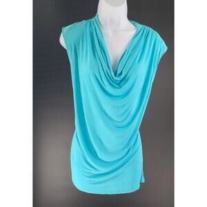 The Limited cowl neck sleeveless blue women's top teal NWT Size XL office church